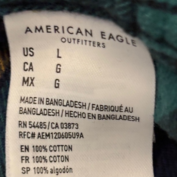 AE Outfitters Plaid Flannel Shirt Sz L Grunge Style Farmhouse  SKU 14 cabincore - Picture 8 of 8